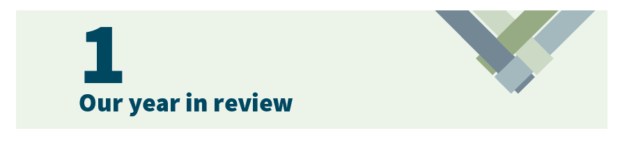 1. Our year in review