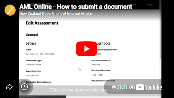 How to submit a document on AML Online (click on image to open YouTube) How to submit a document on AML Online